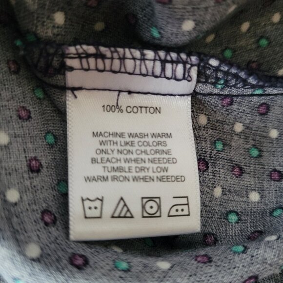 Foxcroft ¾ Sleeve Polka Dot Women’s Plus 16W Blouse, 100% Cotton, Wrinkle Free - Picture 7 of 10